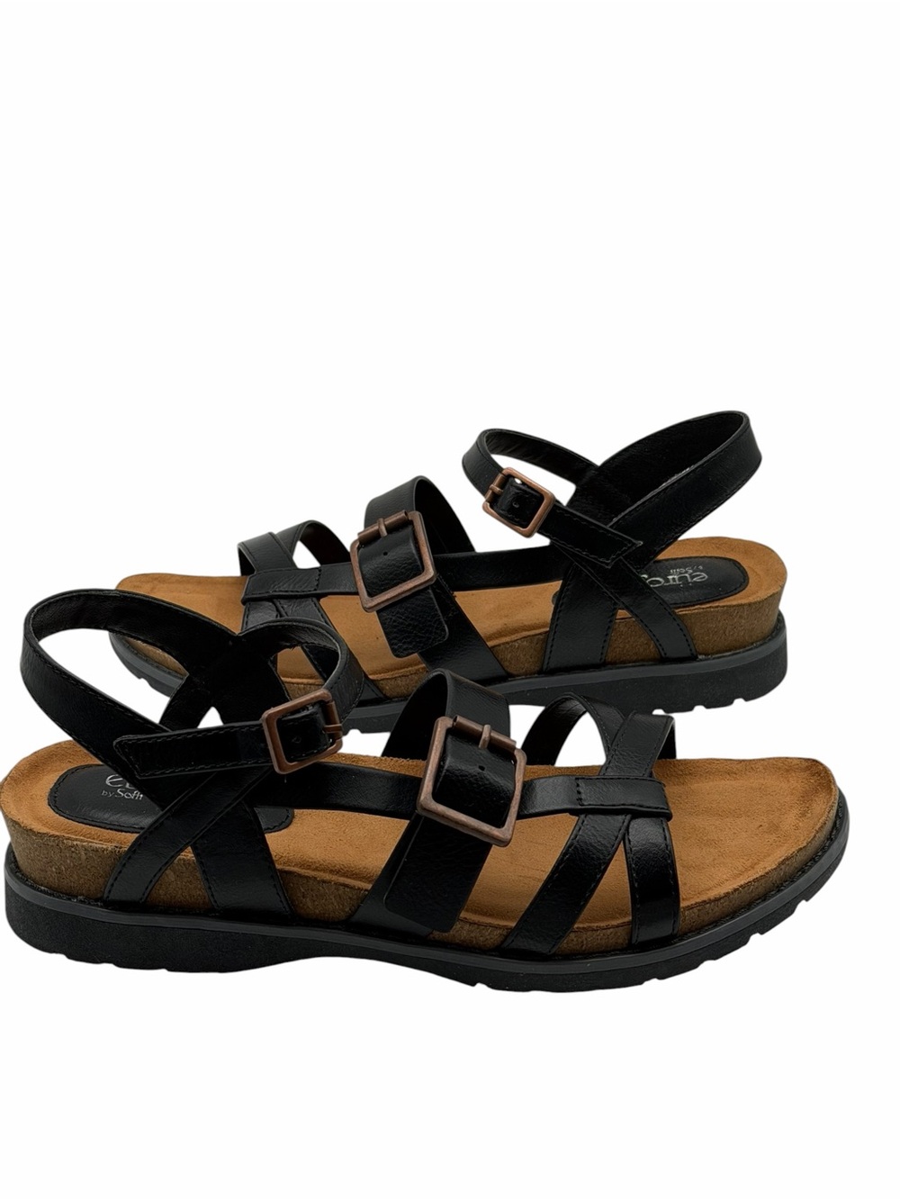 Eurosoft Lesley Black Comfort Sandals Women’s Size 8M Adjustable Buckle - Picture 6 of 11